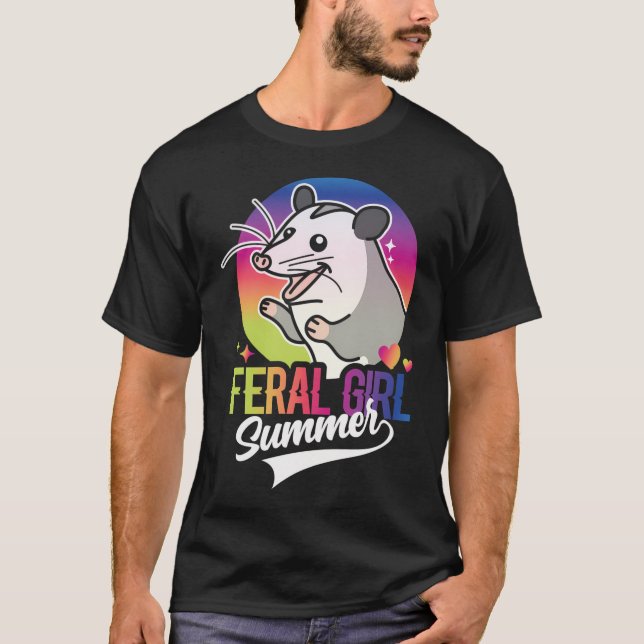Feral Girl Summer Opossum T-Shirt (Vorderseite)