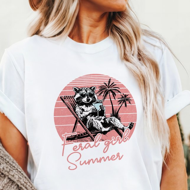 Feral Girl Summer Raccoon Tri-Blend Shirt (Von Creator hochgeladen)