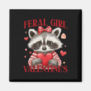 Feral Girl Valentine Raccoon Herts Liebe Valenti Magnet
