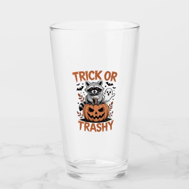 Feral Halloween Trick oder Trashy Glas (Vorderseite)