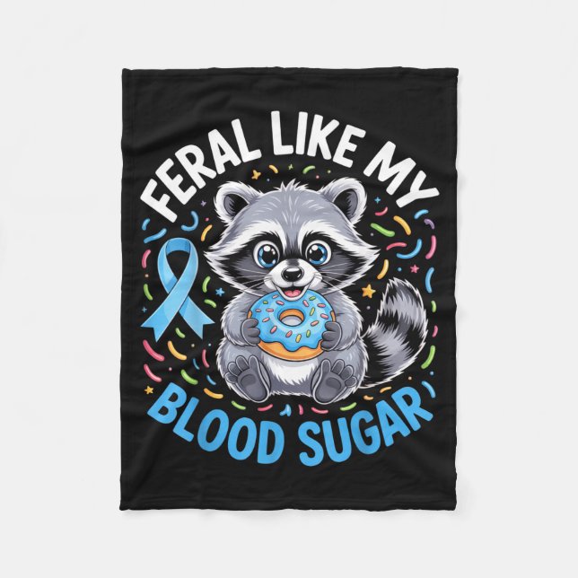 Feral Like My Blood Sugar Raccoon Outfit With Donu Fleecedecke (Vorderseite)