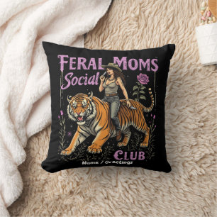 Feral Mom Social Club Lustiges Trend Grafik-Gesc Kissen