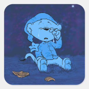 Ferald Gefühl Blue Quadratischer Aufkleber