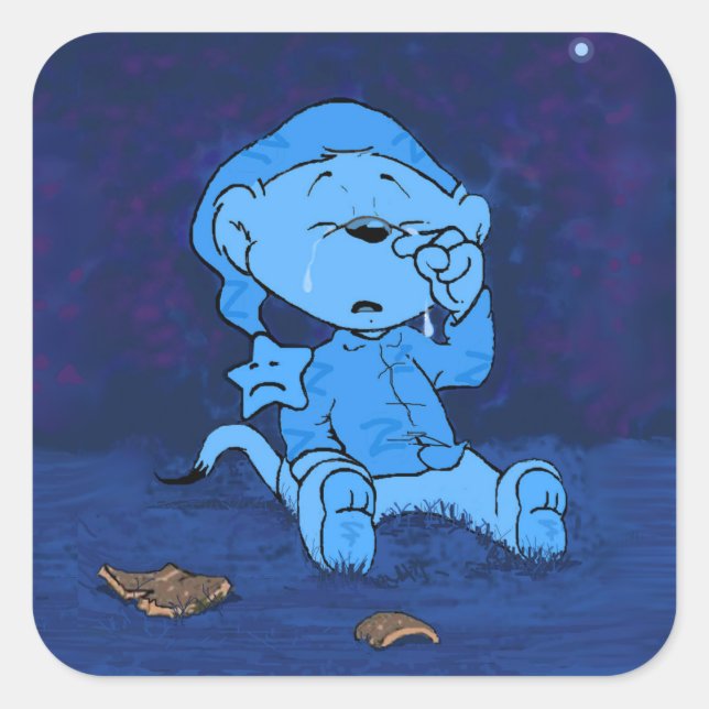 Ferald Gefühl Blue Quadratischer Aufkleber (Vorderseite)