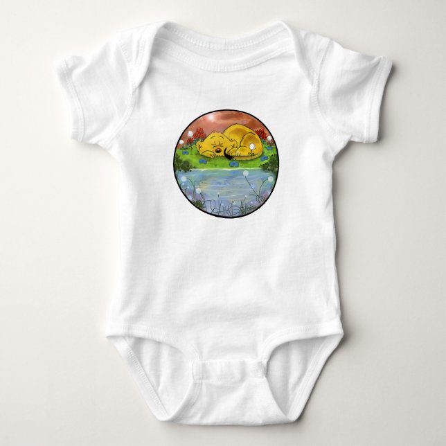 Ferald schlief bei den Sonnenblumen Baby Strampler (Vorderseite)
