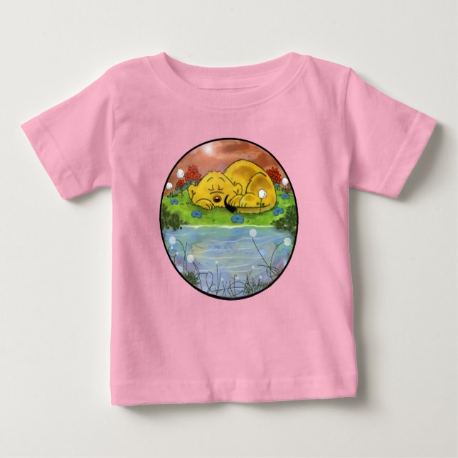 Ferald schlief bei den Sonnenblumen Baby T-shirt (Vorderseite)