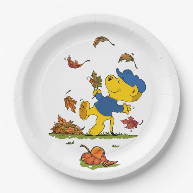 Ferald tanzt unter den Herbstkräften Pappteller (Vorderseite)