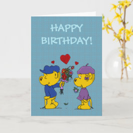 Ferald und Sahsha Ferret zum Geburtstag Karte