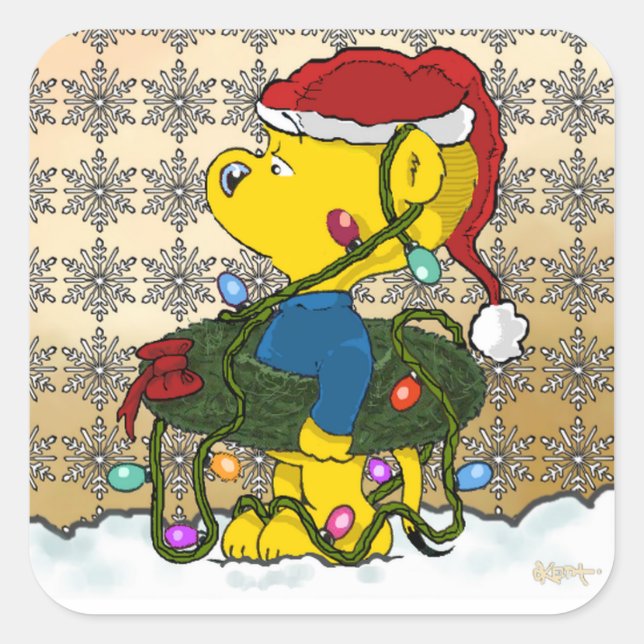 Ferald's Hula Wreath Quadratischer Aufkleber (Vorderseite)