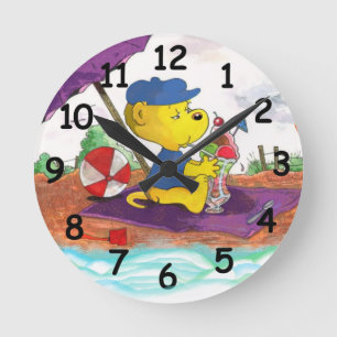Ferald's Ice Cream Beach Delight Runde Wanduhr