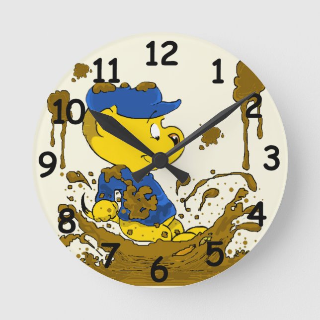 Ferald's Muddy  Runde Wanduhr (Vorderseite)
