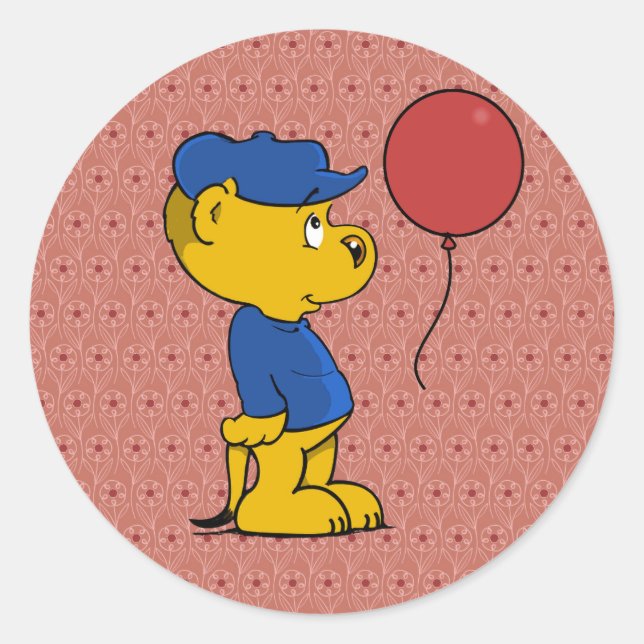 Ferald's Red Balloon Runder Aufkleber (Vorderseite)