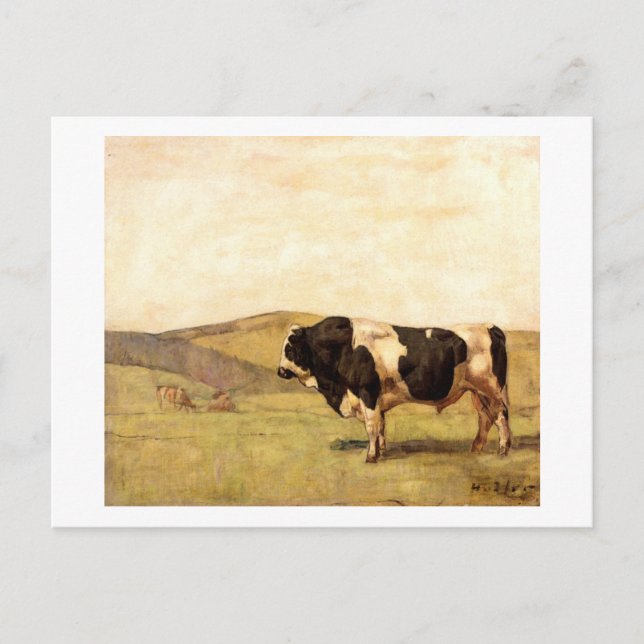 Ferdinand Hodler - Bull in einer Weide Postkarte (Vorderseite)