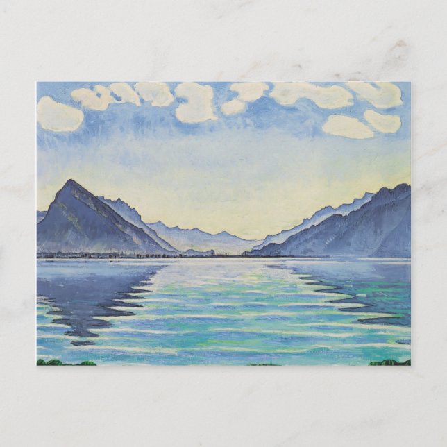 Ferdinand Hodler- See Thun, symmetrische Reflexion Postkarte (Vorderseite)