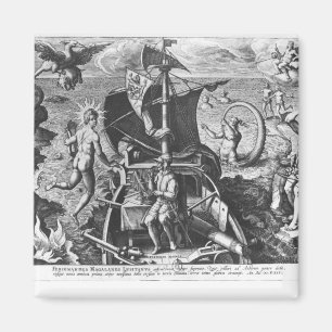 Ferdinand Magellan an Bord sein caravel, 1522 Magnet