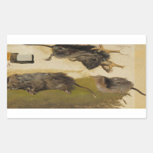 Ferdinand von Wright - Rodents Rechteckiger Aufkleber