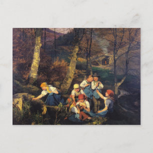 Ferdinand Waldmüller: Die Violettepicker Postkarte