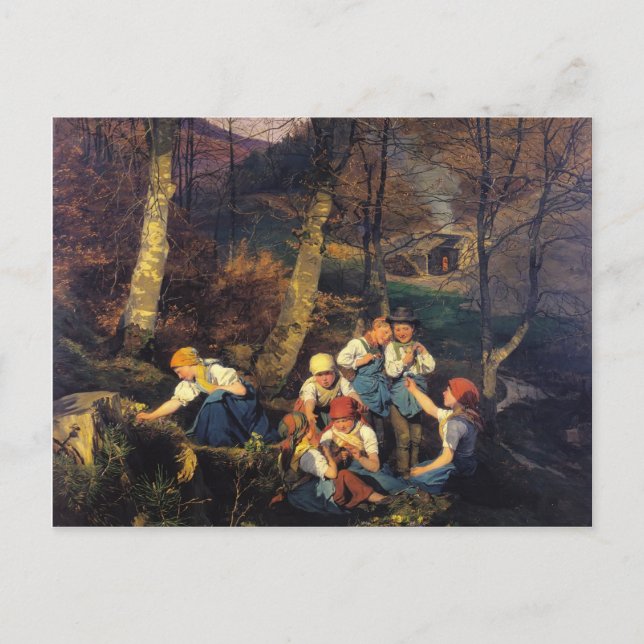 Ferdinand Waldmüller: Die Violettepicker Postkarte (Vorderseite)