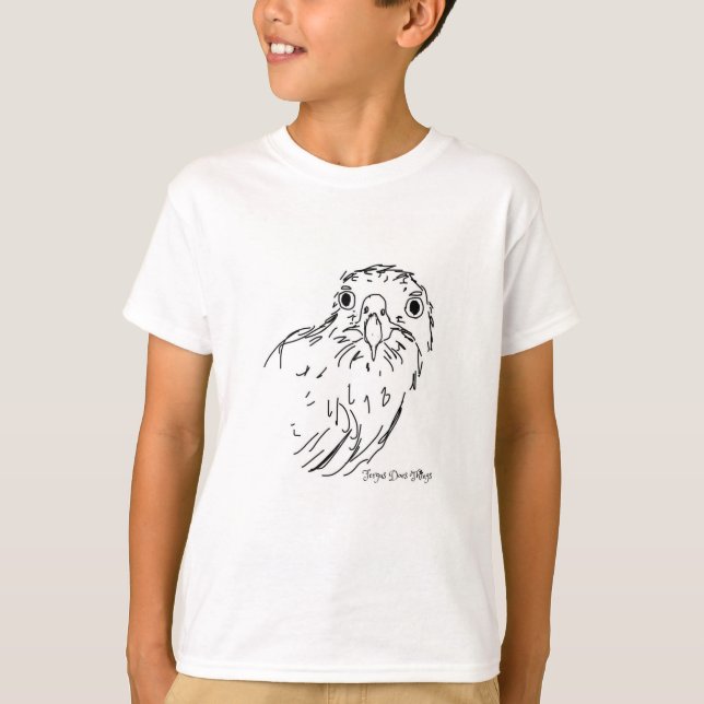 Fergus der Goshawk Portrait Kids T - Shirt (Vorderseite)