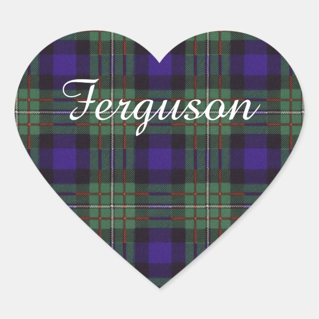 Ferguson Clan Kariert Scottish tartan Herz-Aufkleber (Vorderseite)