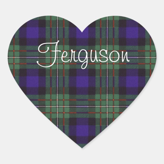 Ferguson Clan Kariert Scottish tartan Herz-Aufkleber (Vorderseite)