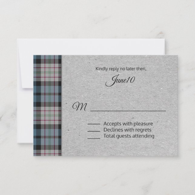 Ferguson Kariert Wedding RSVP Karte (Vorderseite)
