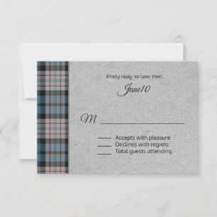 Ferguson Kariert Wedding RSVP Karte