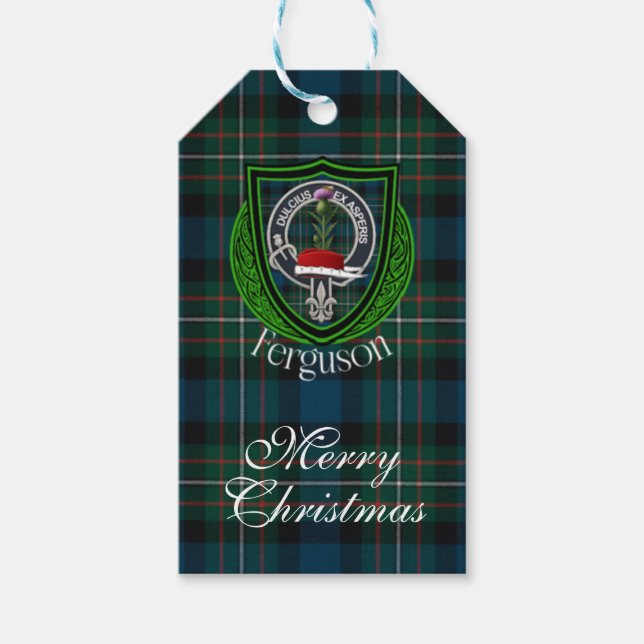 Ferguson Scottish Clan Tartan & Crest Geschenkanhänger (Vorderseite)