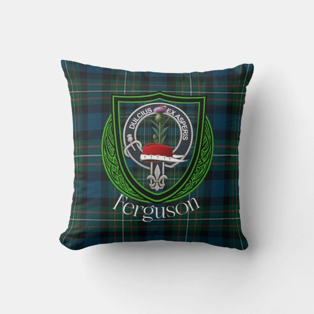 Ferguson Scottish Clan Tartan & Crest Kissen (Vorderseite)