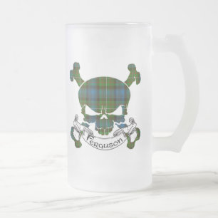 Fergusontartan-Schädel-Tasse Mattglas Bierglas