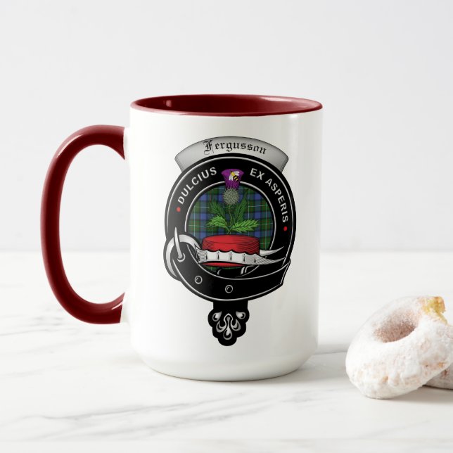 Fergusson Clan Abzeichen Combo 15oz Tasse (Mit Donut)