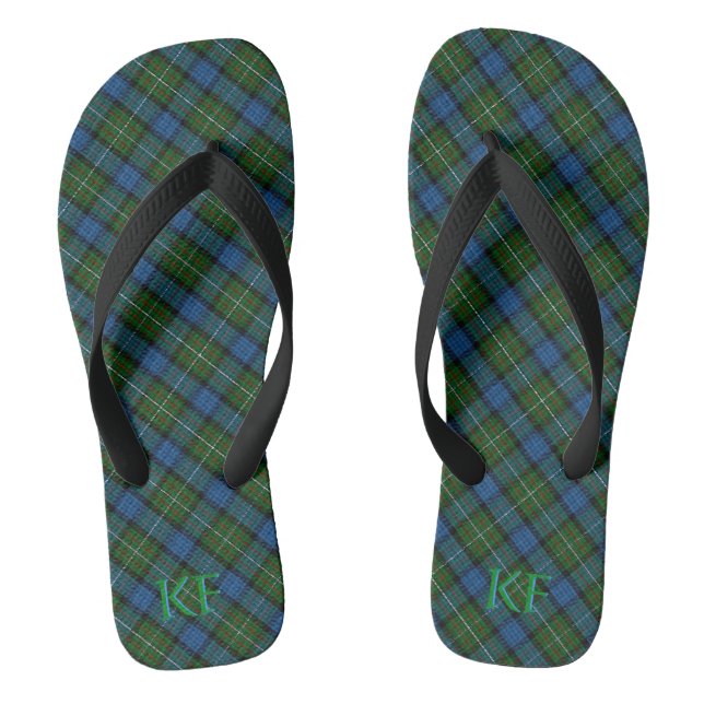 Fergusson Offizielles Tartan mit Monogramm/Initial Flip Flops (Fußbett)