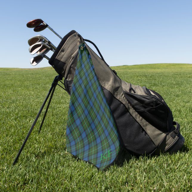 Fergusson Offizielles Tartan mit Monogramm/Initial Golfhandtuch (Gras)