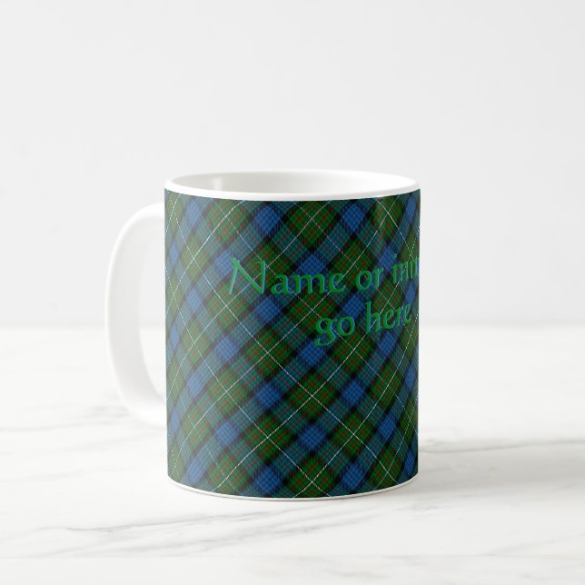 Fergusson Offizielles Tartan mit Monogramm/Name Kaffeetasse (Vorderseite Links)