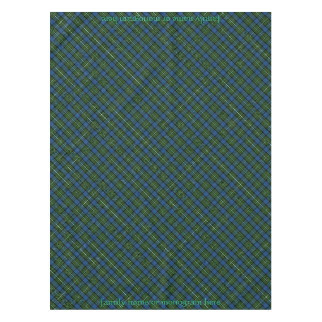 Fergusson Offizielles Tartan mit Monogramm/Name Tischdecke (Vorderseite)