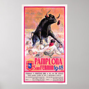 Feria de Pamplona Vintag 1948 Poster