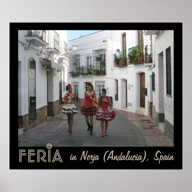Feria in Nerja (Andalusien), Spanien Poster (Vorne)