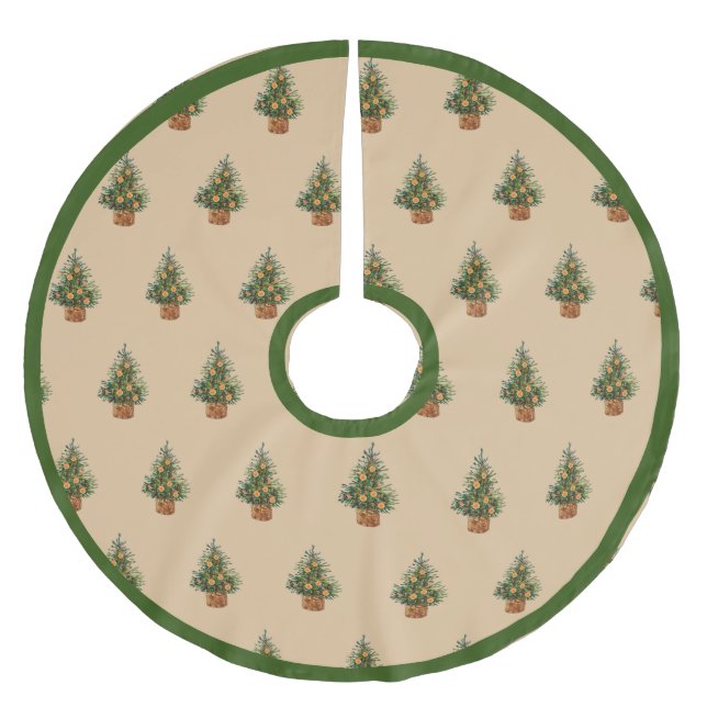 Ferien Baum Minimalistischer einfacher Landsteg Polyester Weihnachtsbaumdecke (Vorderseite)