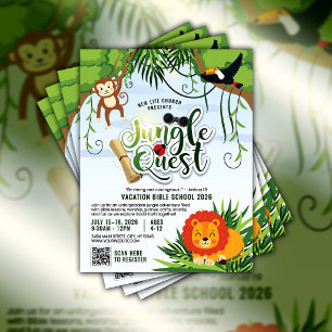 Ferien-Bibel-Schule Dschungel-Quest Jugendkirche Flyer