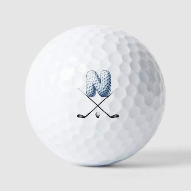 Ferien Golf Balls - Alpha-Nummer-LETTER N Golfball (Vorderseite)