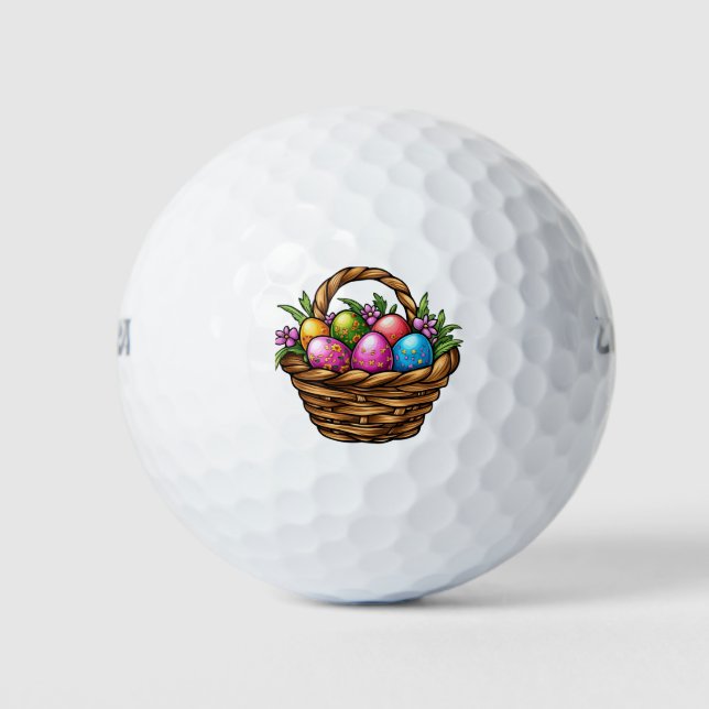 Ferien Golfbälle Ostern Korb (Vorderseite)