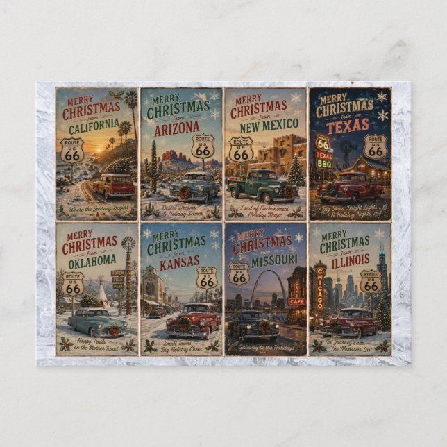 Ferien Grüße von der Route 66 Postkarte (Vorderseite)