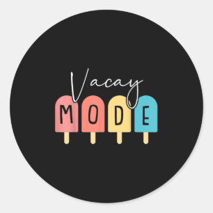 Ferien im Vacay-Modus Sommerferien Familienurlaub Runder Aufkleber