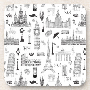 Ferien in Europa-Muster Getränkeuntersetzer