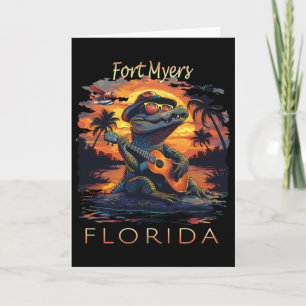 Ferien in Fort Myers Florida Süßer Alligator Karte