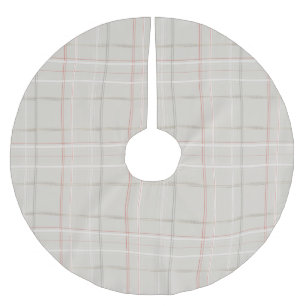 Ferien Kariert gemütliche Kabine Beige Traditionel Polyester Weihnachtsbaumdecke
