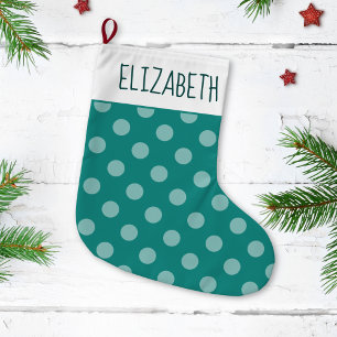 Ferien Matching Couple Fügen Sie Ihren Namen Polka Kleiner Weihnachtsstrumpf