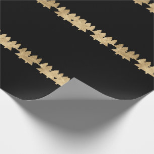 Ferien Merry Chrismastrees Schwarzer Minimal Merry Geschenkpapier