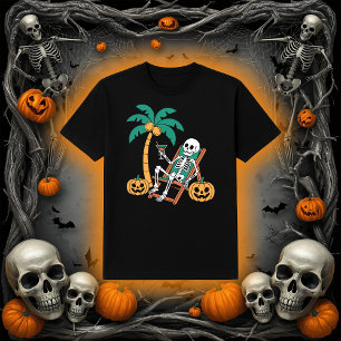 Ferien Skelett Strand Halloween Party T-Shirt