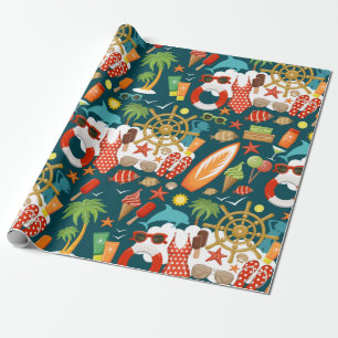 Ferien Sommer Party Strand Muster Geschenkpapier